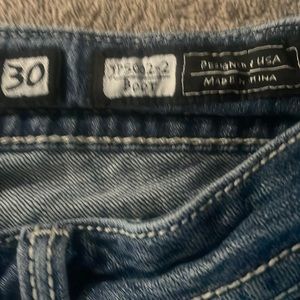 Miss Me Medium Wash Camo and Rhinestone Low Rise Bootcut Denim Jeans Size 30